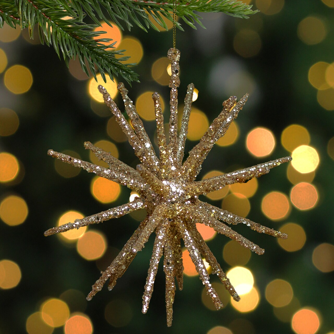 Northlight 8.25" Gold Glitter Starburst Christmas Ornament